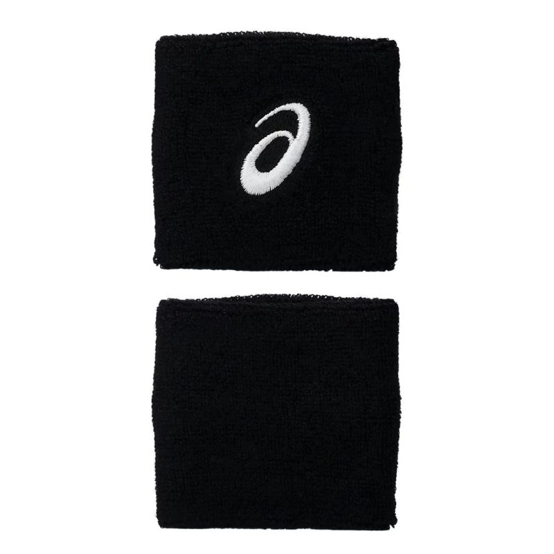 Asics ปลอกรัดข้อมือเทนนิสแบบสั้น Wrist Band Pair | Performance Black ( 3043A120-001 ) - Image 3