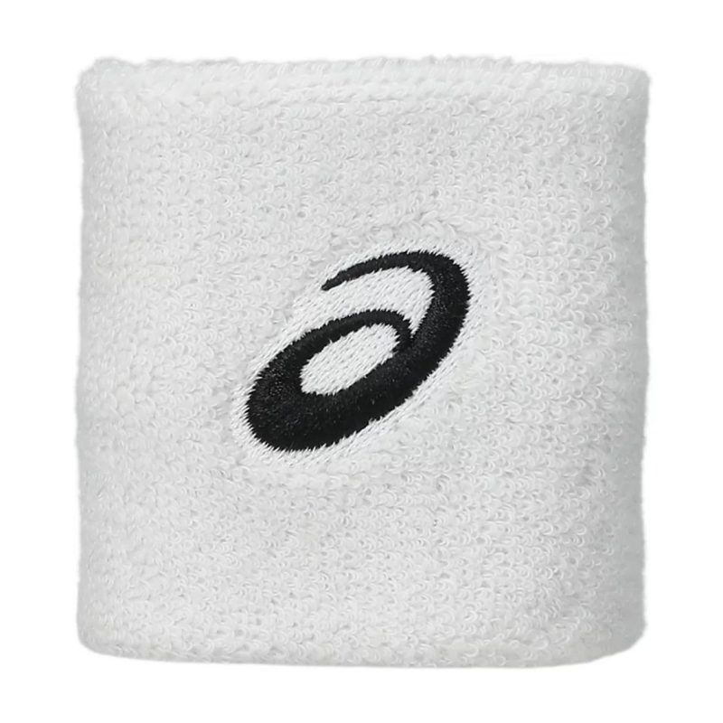 Asics ปลอกรัดข้อมือเทนนิสแบบสั้น Wrist Band Pair | Brilliant White ( 3043A120-100 )