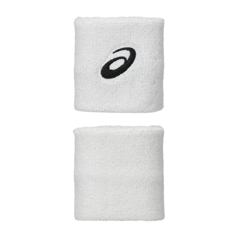 Asics ปลอกรัดข้อมือเทนนิสแบบสั้น Wrist Band Pair | Brilliant White ( 3043A120-100 ) - Image 3