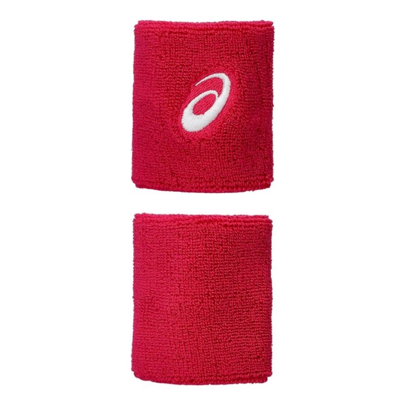 Asics ปลอกรัดข้อมือเทนนิสแบบสั้น Wrist Band Pair | Bright Rose ( 3043A120-700 ) - Image 3