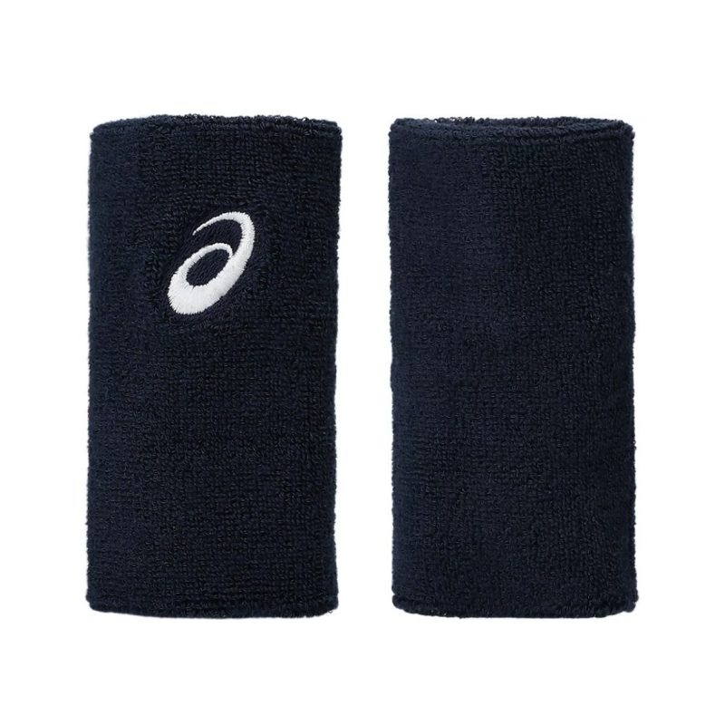 Asics ปลอกรัดข้อมือเทนนิสแบบยาว Wrist Band Long | Midnight ( 3043A121-400 ) - Image 3