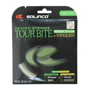Solinco เอ็นไม้เทนนิส Tour Bite Hybrid 16L/1.25mm & Vanquish 16G/1.30mm Tennis String Reel | White/Black ( 1920019 )