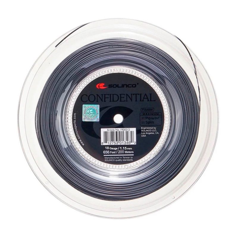 Solinco เอ็นไม้เทนนิส Confidential 18G/1.15mm Tennis String Reel | Dark Grey ( 1920213 )