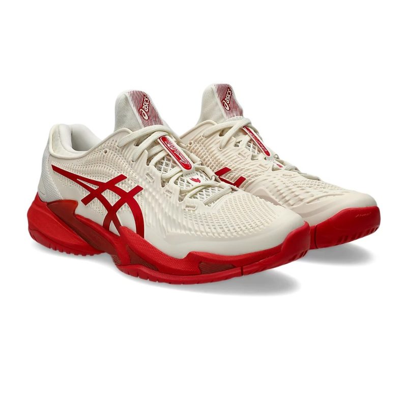 Asics รองเท้าเทนนิสผู้ชาย Court FF 3 Novak | Cream/Classic Red ( 1041A522-968 ) - Image 2