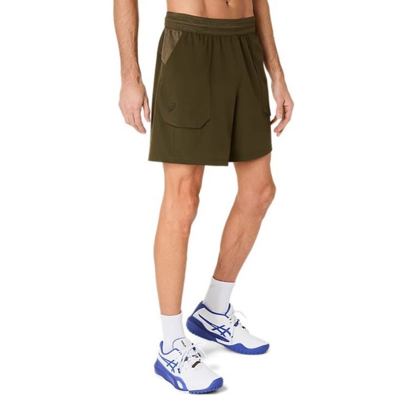 Asics กางเกงเทนนิสผู้ชาย Men’s Match 7in Short | Brown Stone ( 2041A357-200 ) - Image 3