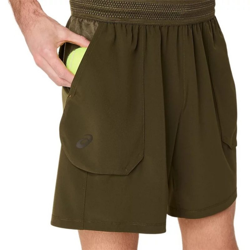 Asics กางเกงเทนนิสผู้ชาย Men’s Match 7in Short | Brown Stone ( 2041A357-200 ) - Image 4