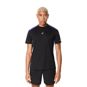 Asics เสื้อเทนนิสผู้ชาย Men’s Padel Court SS Top | Performance Black/Dark Cobalt ( 2041A349-001 )