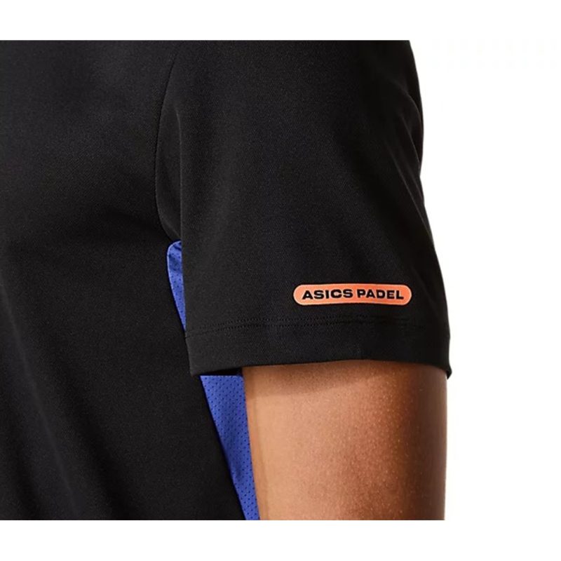 Asics เสื้อเทนนิสผู้ชาย Men’s Padel Court SS Top | Performance Black/Dark Cobalt ( 2041A349-001 ) - Image 5