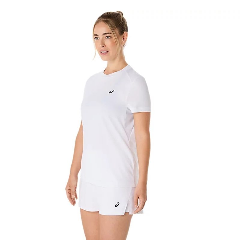 Asics เสื้อเทนนิสผู้หญิง Women's Court SS Top | Brilliant White ( 2042A371-100 ) - Image 3