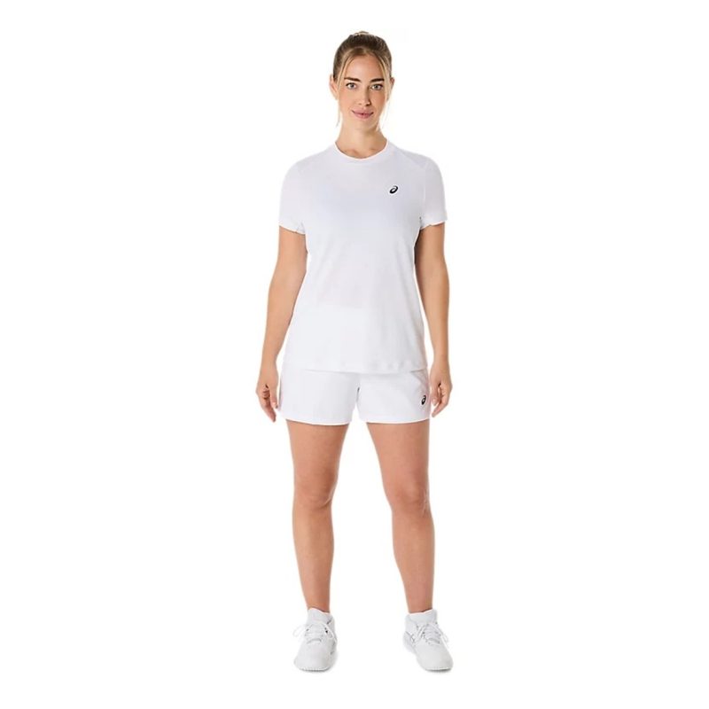 Asics เสื้อเทนนิสผู้หญิง Women's Court SS Top | Brilliant White ( 2042A371-100 ) - Image 6
