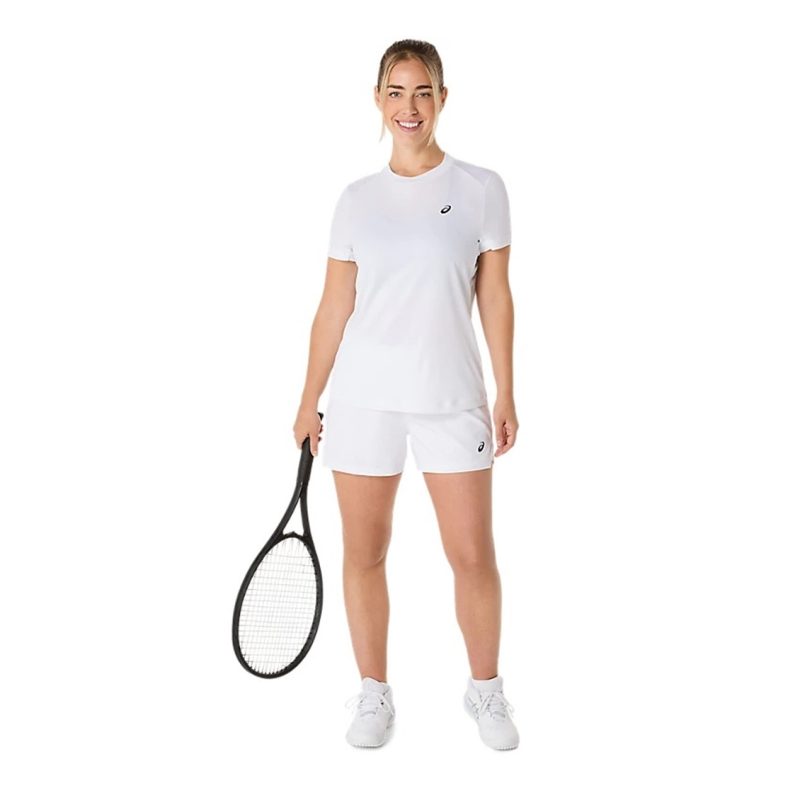 Asics เสื้อเทนนิสผู้หญิง Women's Court SS Top | Brilliant White ( 2042A371-100 ) - Image 7