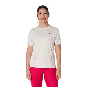 Asics เสื้อเทนนิสผู้หญิง Women's Game All Over Print SS Top | Cream ( 2042A385-100 )