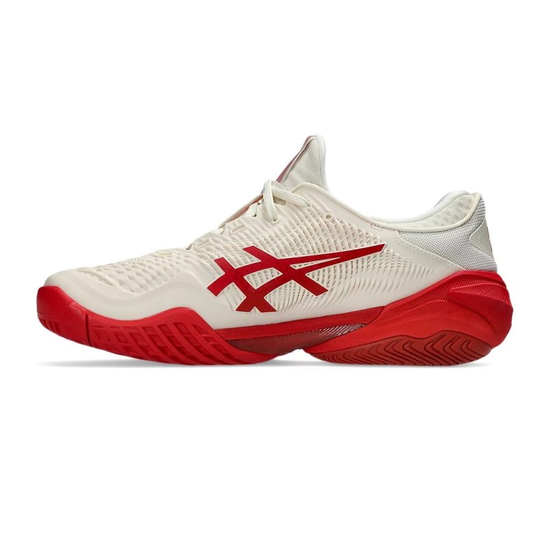 Asics รองเท้าเทนนิสผู้ชาย Court FF 3 Novak | Cream/Classic Red ( 1041A522-968 ) - Image 4