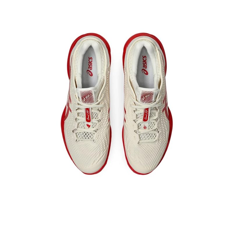 Asics รองเท้าเทนนิสผู้ชาย Court FF 3 Novak | Cream/Classic Red ( 1041A522-968 ) - Image 7