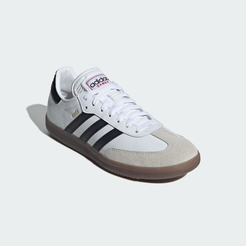 Adidas รองเท้าผ้าใบผู้ชาย Samba Indoor | Cloud White/Core Black/Vivid Red ( IH6001 ) - Image 2