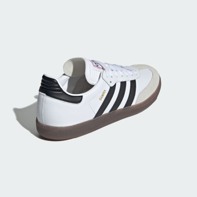 Adidas รองเท้าผ้าใบผู้ชาย Samba Indoor | Cloud White/Core Black/Vivid Red ( IH6001 ) - Image 3