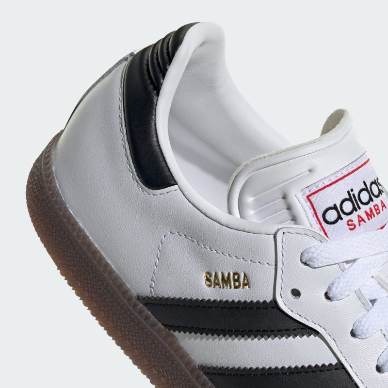 Adidas รองเท้าผ้าใบผู้ชาย Samba Indoor | Cloud White/Core Black/Vivid Red ( IH6001 ) - Image 9