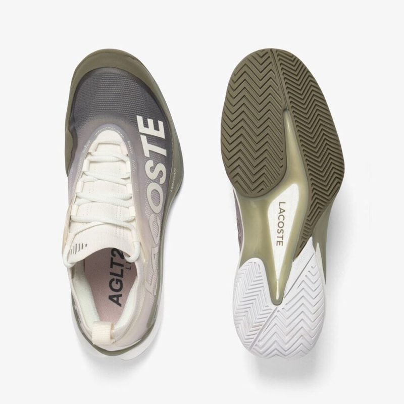 Lacoste รองเท้าเทนนิสผู้หญิง AG-LT25 Lite | Off White/Khaki ( 50SFA00072R1 ) - Image 5