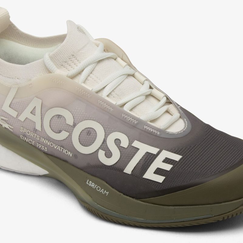Lacoste รองเท้าเทนนิสผู้หญิง AG-LT25 Lite | Off White/Khaki ( 50SFA00072R1 ) - Image 6