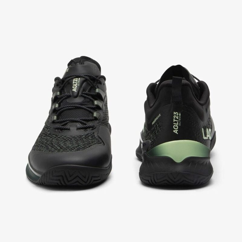 Lacoste รองเท้าเทนนิสผู้ชาย AG-LT23 Ultra Tennis Shoes | Black / Light Green ( 50SMA00072J9 ) - Image 4