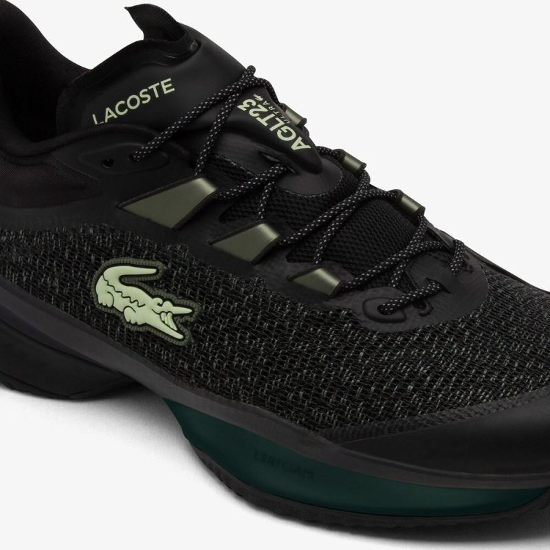 Lacoste รองเท้าเทนนิสผู้ชาย AG-LT23 Ultra Tennis Shoes | Black / Light Green ( 50SMA00072J9 ) - Image 6
