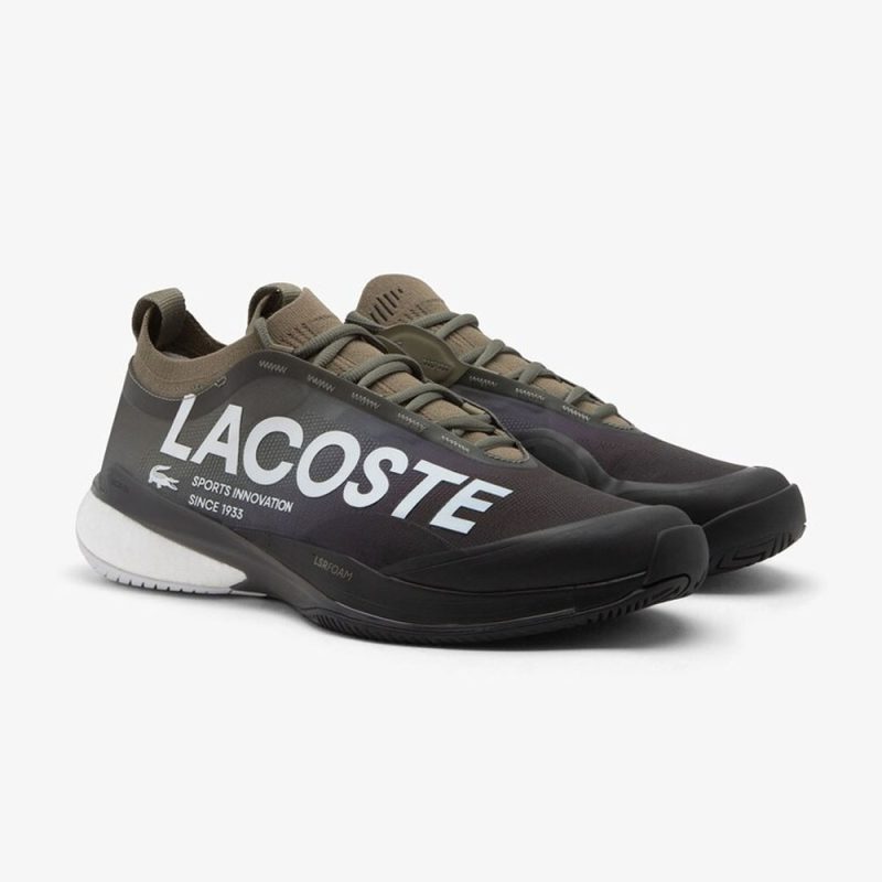 Lacoste รองเท้าเทนนิสผู้ชาย AG-LT25 Lite Tennis Shoes | Khaki/Black ( 50SMA00115E5 ) - Image 2