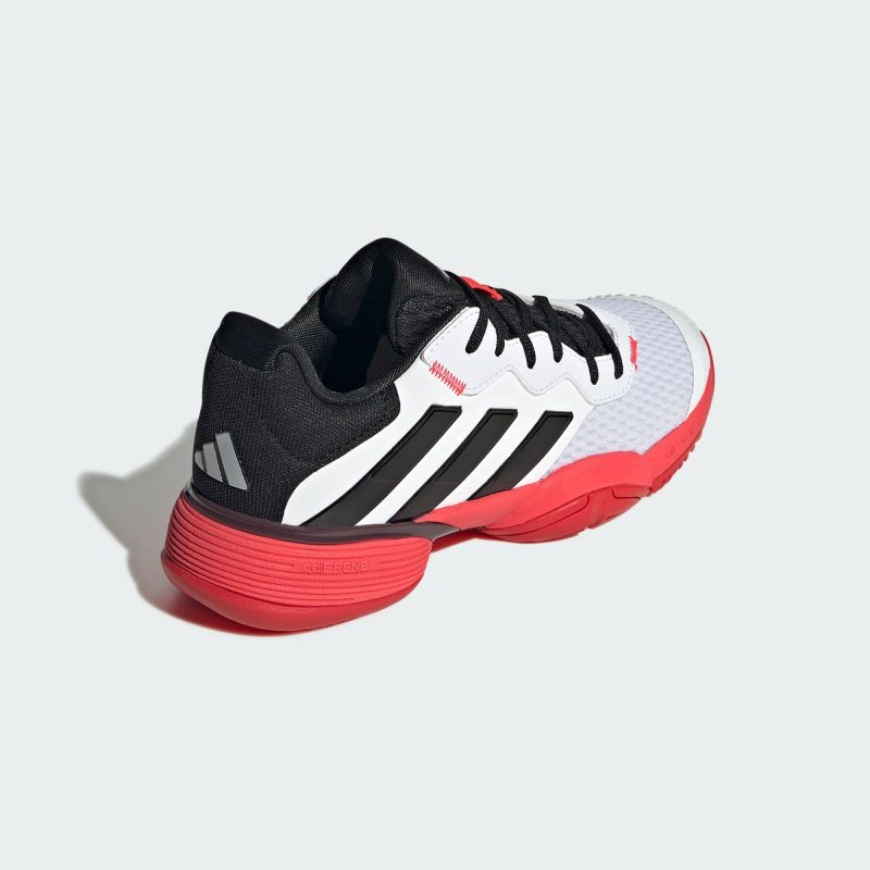 Adidas รองเท้าเทนนิสเด็ก Barricade Kids | Cloud White/Core Black/Lucid Red ( IH5545 ) - Image 4