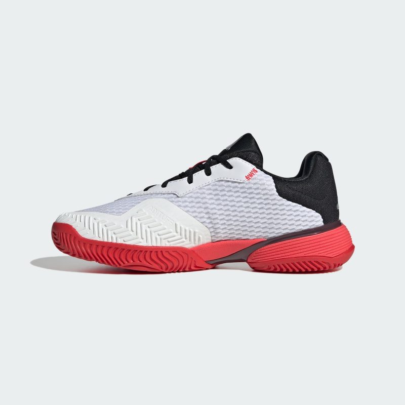 Adidas รองเท้าเทนนิสเด็ก Barricade Kids | Cloud White/Core Black/Lucid Red ( IH5545 ) - Image 7