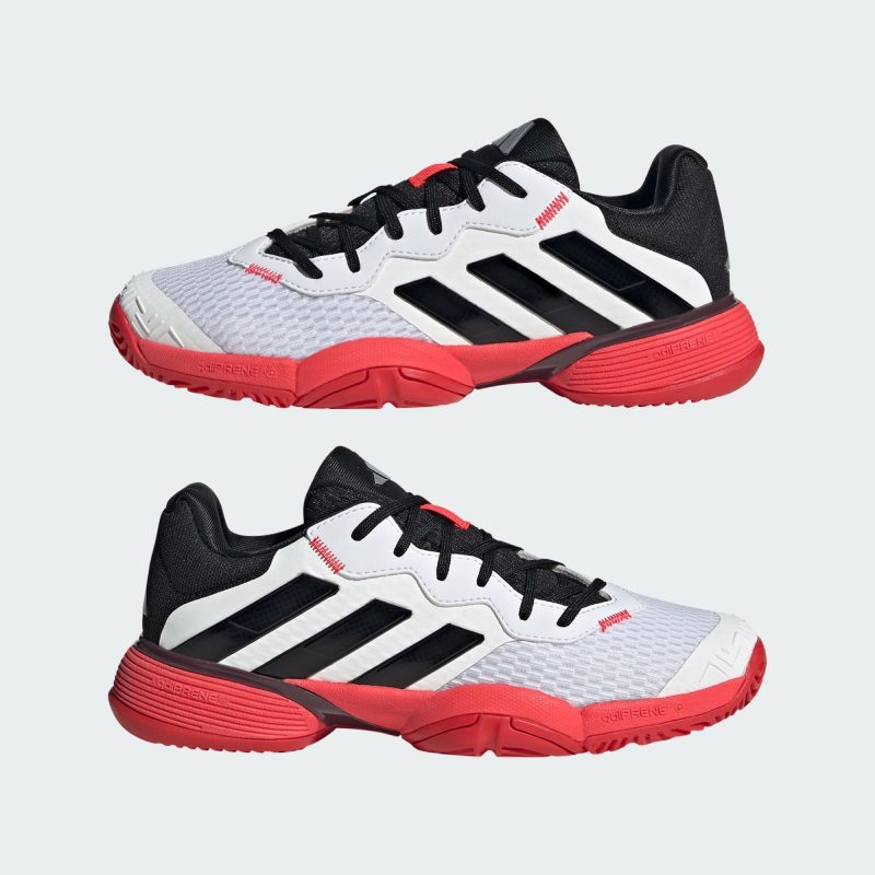 Adidas รองเท้าเทนนิสเด็ก Barricade Kids | Cloud White/Core Black/Lucid Red ( IH5545 ) - Image 6