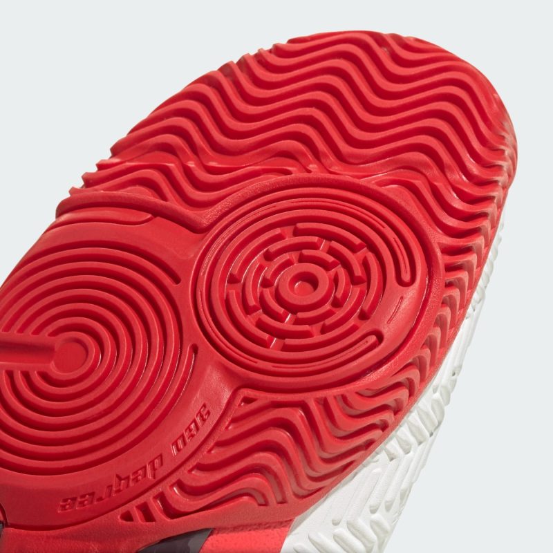 Adidas รองเท้าเทนนิสเด็ก Barricade Kids | Cloud White/Core Black/Lucid Red ( IH5545 ) - Image 8