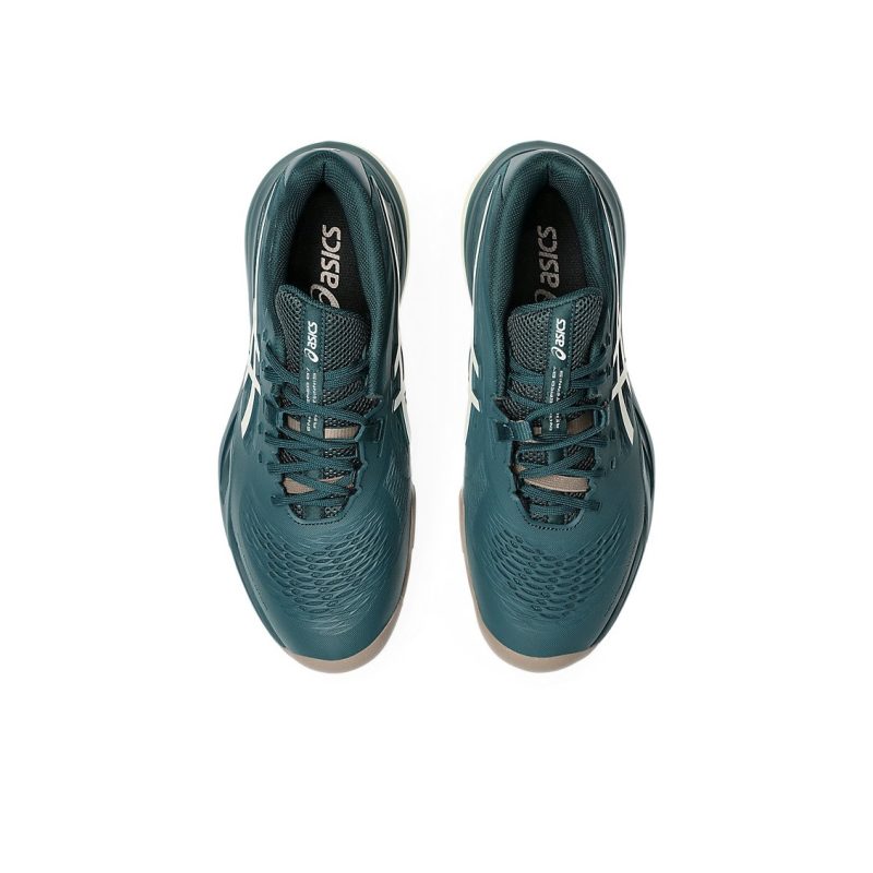 Asics รองเท้าเทนนิสผู้ชาย Gel-Resolution X Wide (2E) | Saxon Green/Birch ( 1041A487-300 ) - Image 7