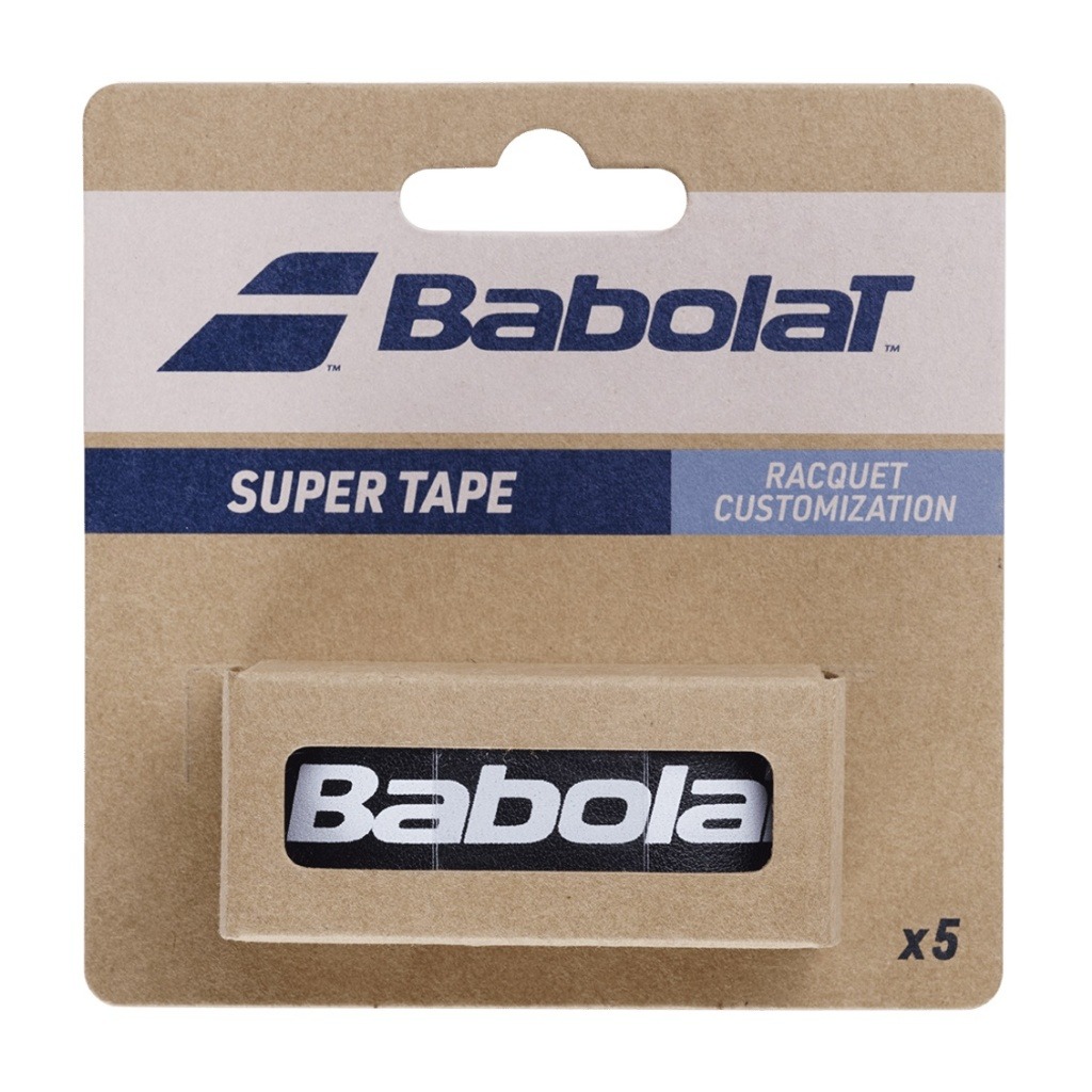 Babolat เทปกันรอยหัวไม้เทนนิส Super Tape Racquet Customization x5 - Head Protection Tape | Black/White ( 710227 )