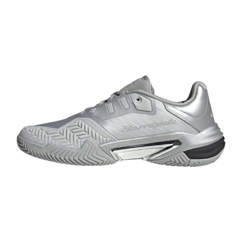 Adidas รองเท้าเทนนิสผู้ชาย Barricade 13 25th Anniversary Tennis Shoes | Silver Metallic/Silver Metallic/Dash Grey ( JP5379 ) - Image 3