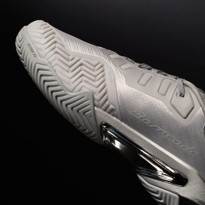 Adidas รองเท้าเทนนิสผู้ชาย Barricade 13 25th Anniversary Tennis Shoes | Silver Metallic/Silver Metallic/Dash Grey ( JP5379 ) - Image 6