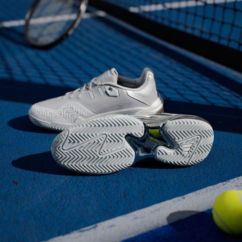 Adidas รองเท้าเทนนิสผู้ชาย Barricade 13 25th Anniversary Tennis Shoes | Silver Metallic/Silver Metallic/Dash Grey ( JP5379 ) - Image 10