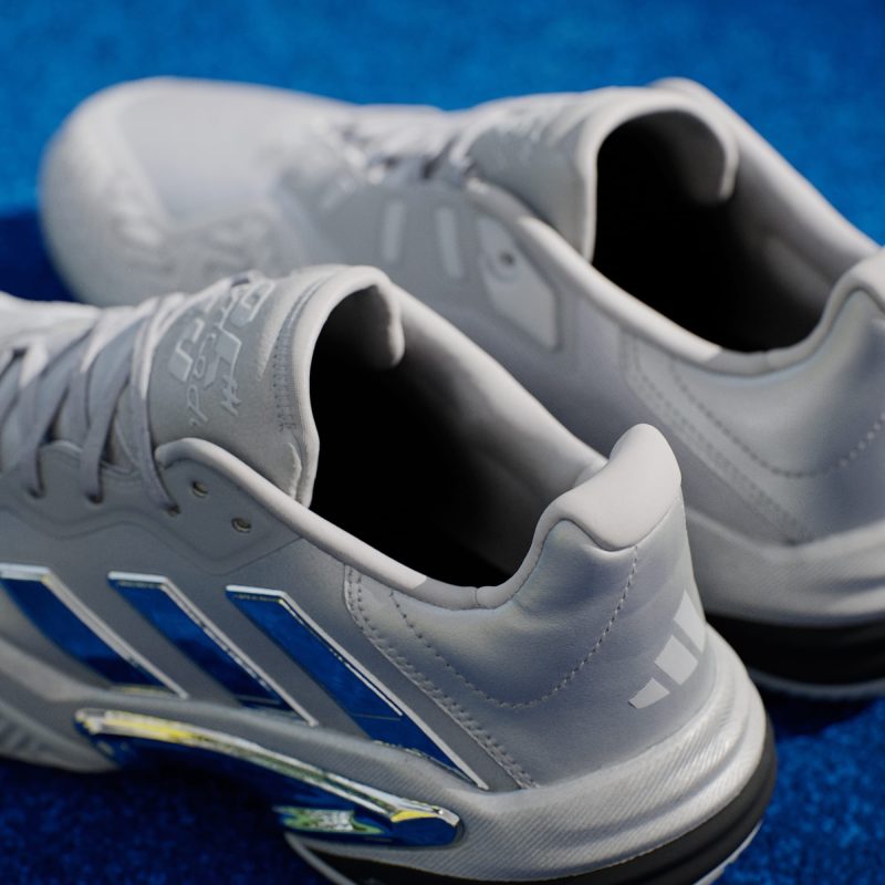 Adidas รองเท้าเทนนิสผู้ชาย Barricade 13 25th Anniversary Tennis Shoes | Silver Metallic/Silver Metallic/Dash Grey ( JP5379 ) - Image 16