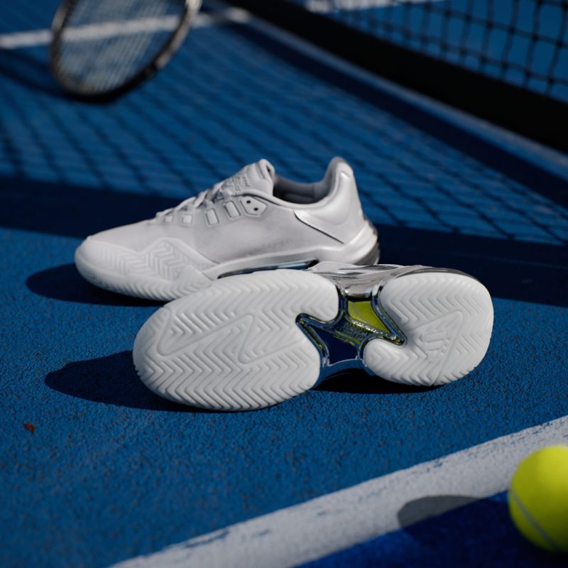 Adidas รองเท้าเทนนิสผู้หญิง Barricade 13 25th Anniversary Tennis Shoes | Silver Metallic/Silver Metallic/Dash Grey ( JR4223 ) - Image 15