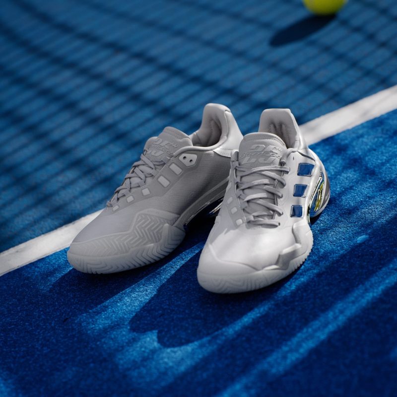 Adidas รองเท้าเทนนิสผู้หญิง Barricade 13 25th Anniversary Tennis Shoes | Silver Metallic/Silver Metallic/Dash Grey ( JR4223 ) - Image 14