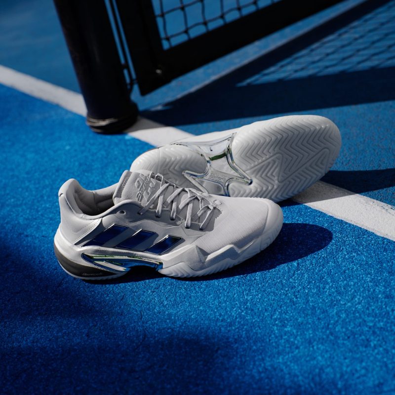 Adidas รองเท้าเทนนิสผู้หญิง Barricade 13 25th Anniversary Tennis Shoes | Silver Metallic/Silver Metallic/Dash Grey ( JR4223 ) - Image 13