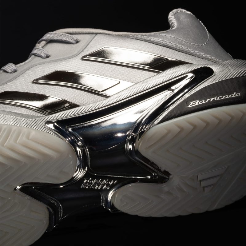 Adidas รองเท้าเทนนิสผู้หญิง Barricade 13 25th Anniversary Tennis Shoes | Silver Metallic/Silver Metallic/Dash Grey ( JR4223 ) - Image 10