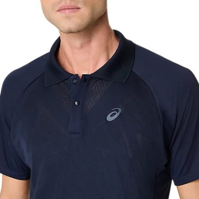 Asics เสื้อเทนนิสผู้ชาย Men’s Match Actibreeze Polo-Shirt | Midnight ( 2041A365-400 ) - Image 4