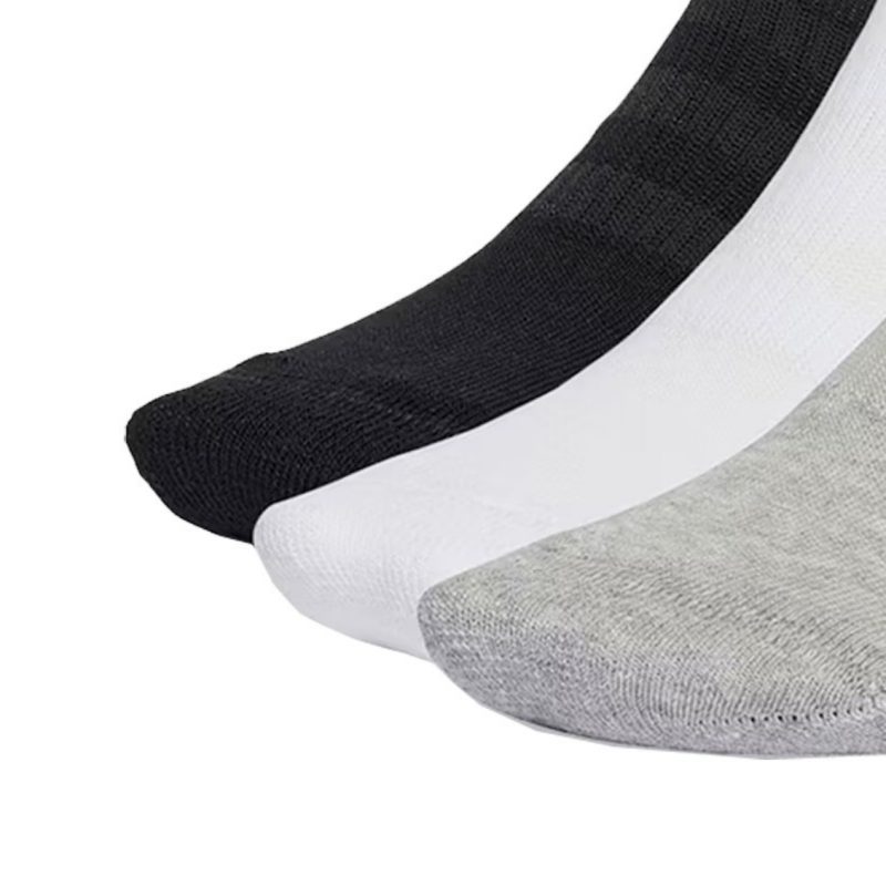 Adidas ถุงเท้า Cushioned Sportswear Ankle Socks 3 Pairs | Medium Grey Heather / White / Black / Black ( IA3948 ) - Image 3