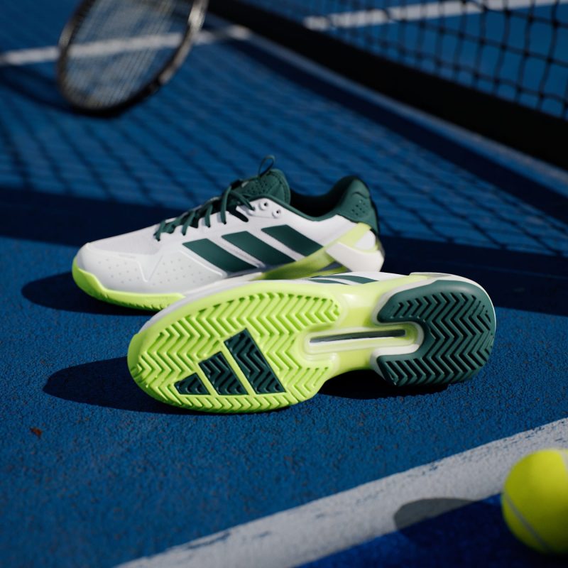 Adidas รองเท้าเทนนิสผู้ชาย Adizero Ubersonic 5 Tennis Shoes | Cloud White / Aurora Ivy / Lucid Lemon ( JR2714 ) - Image 3
