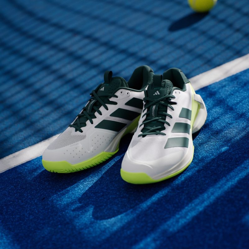 Adidas รองเท้าเทนนิสผู้ชาย Adizero Ubersonic 5 Tennis Shoes | Cloud White / Aurora Ivy / Lucid Lemon ( JR2714 ) - Image 7
