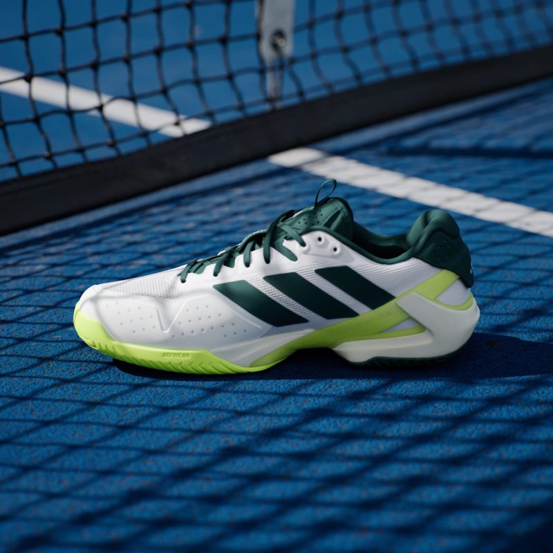 Adidas รองเท้าเทนนิสผู้ชาย Adizero Ubersonic 5 Tennis Shoes | Cloud White / Aurora Ivy / Lucid Lemon ( JR2714 ) - Image 5