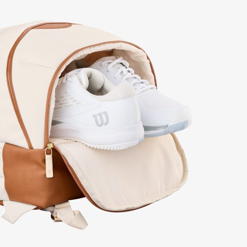 Wilson กระเป๋าเป้เทนนิส RF Lawn Collection Tennis Backpack | Cream ( WR8054801001 ) - Image 8