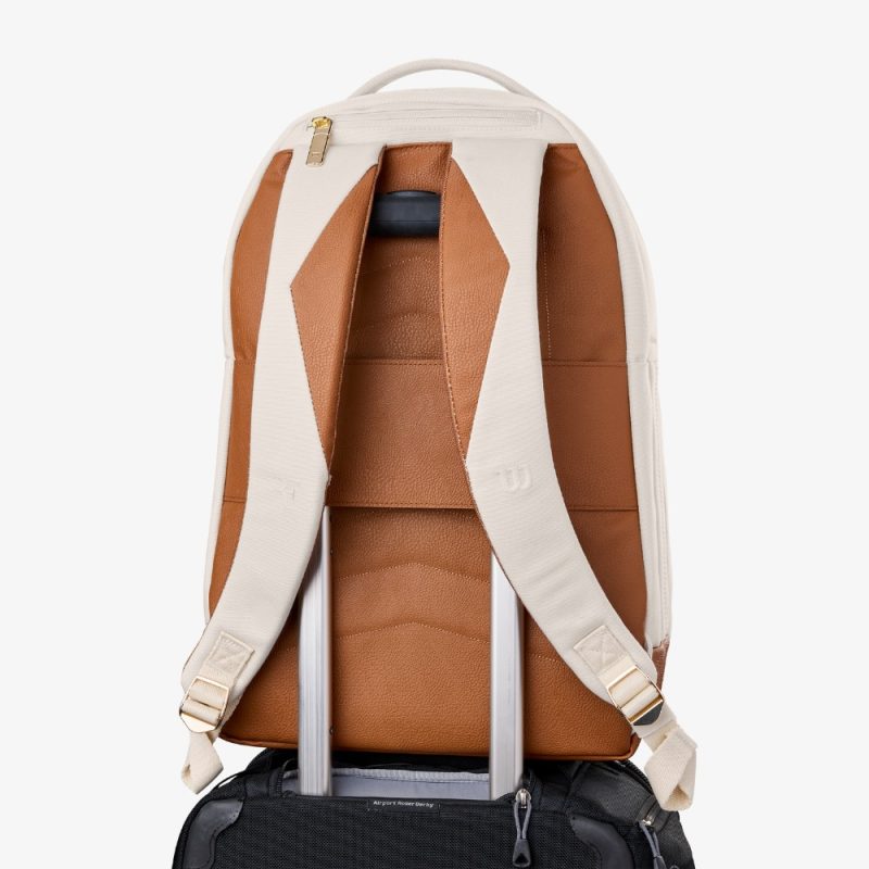 Wilson กระเป๋าเป้เทนนิส RF Lawn Collection Tennis Backpack | Cream ( WR8054801001 ) - Image 9