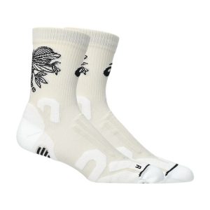 Asics ถุงเท้าเทนนิส Game Seasonal Graphic Crew Socks | Cream ( 3043A133-101 )