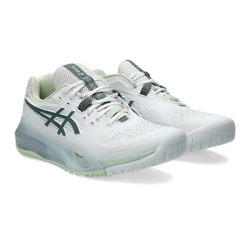 Asics รองเท้าเทนนิสผู้หญิง Gel-Resolution X Wide (2E) | White/Monument Blue ( 1042A278-102 ) - Image 2