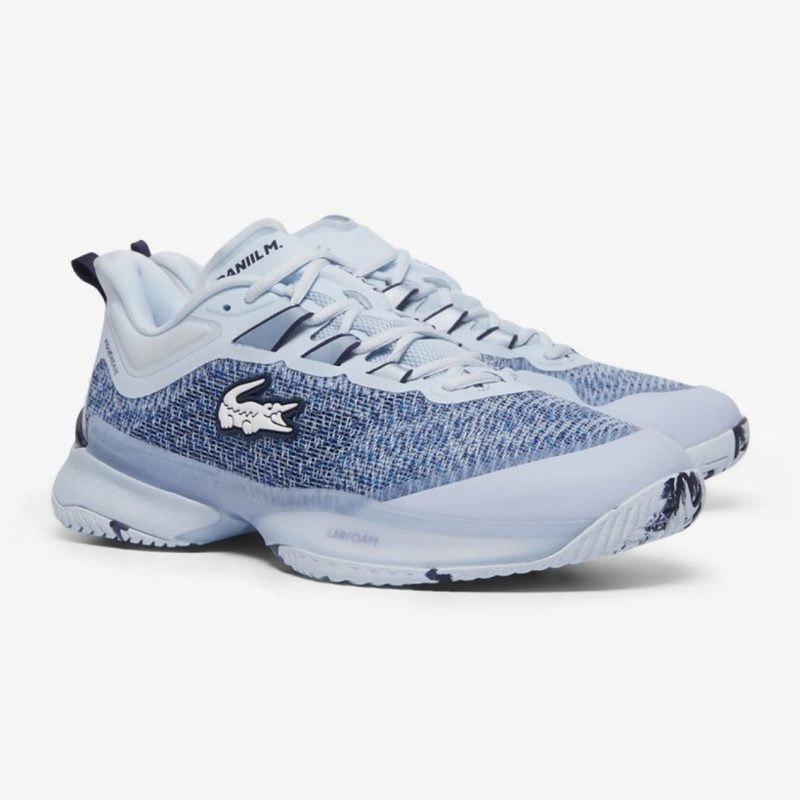 Lacoste รองเท้าเทนนิสผู้ชาย AG-LT23 Ultra X Daniil Medvedev Tennis Shoes | Light Blue/Navy ( 749SMA0090BN7 ) - Image 2